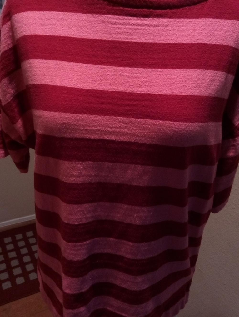LOFT Pink and Berry Striped Short-Sleeve Top - Picture 5 of 7